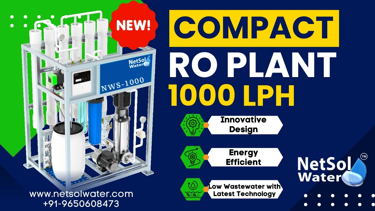 Compact 1000 LPH Commercial RO Plant