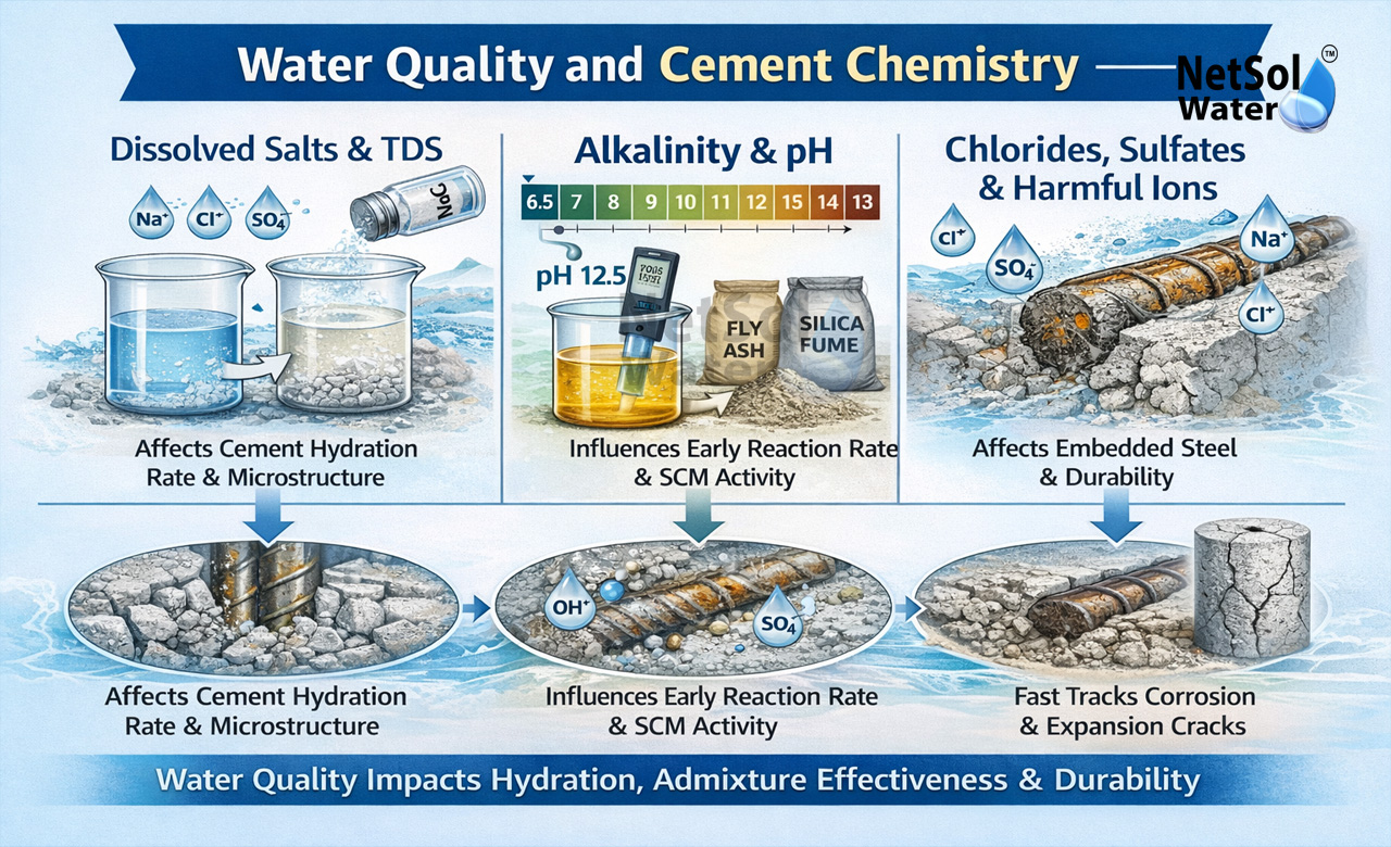 Water quality and cement chemistry