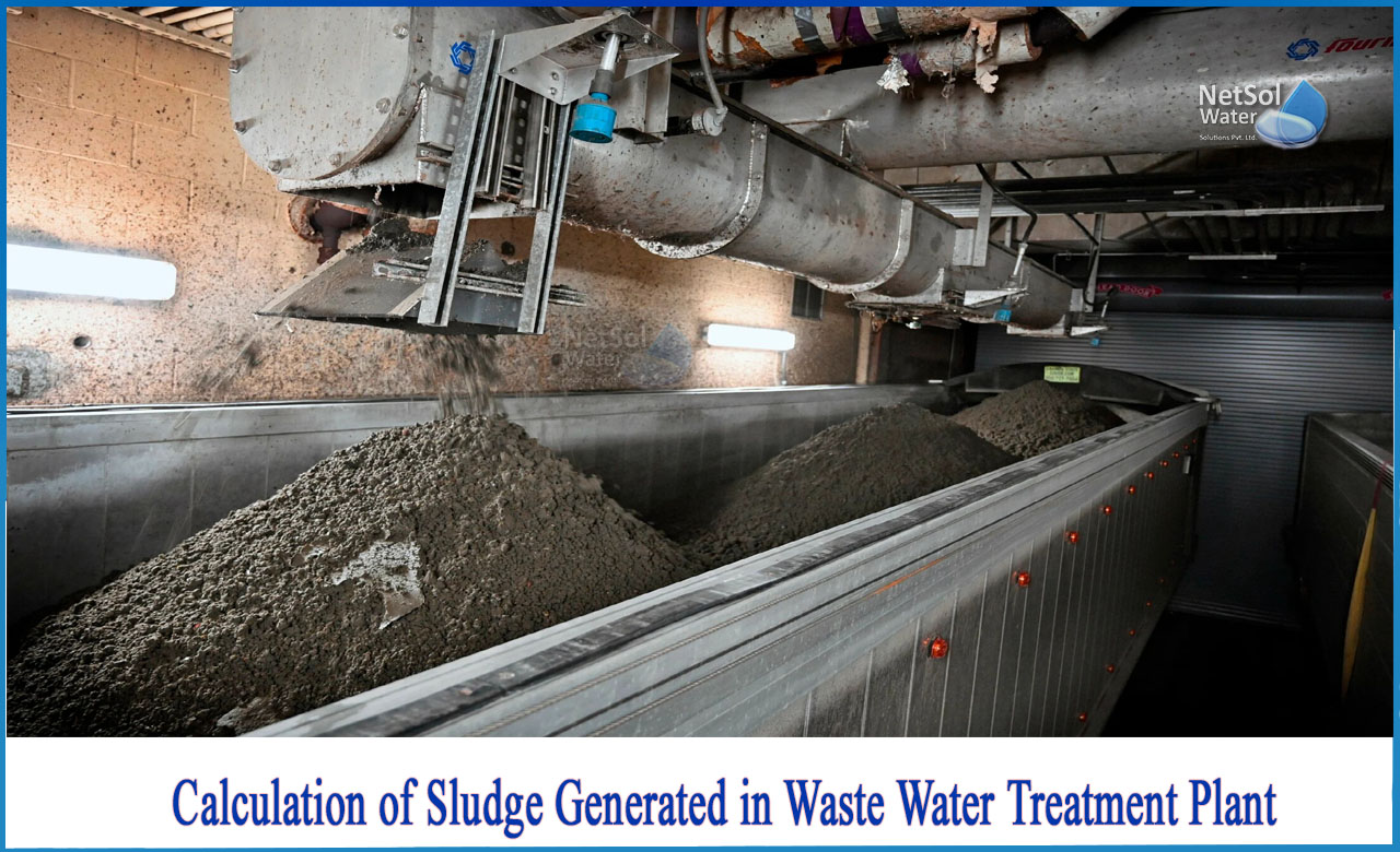 sludge volume calculation, how much sludge does a wastewater treatment plant produce, sludge generation calculation in stp,  sludge production in wastewater treatment plants