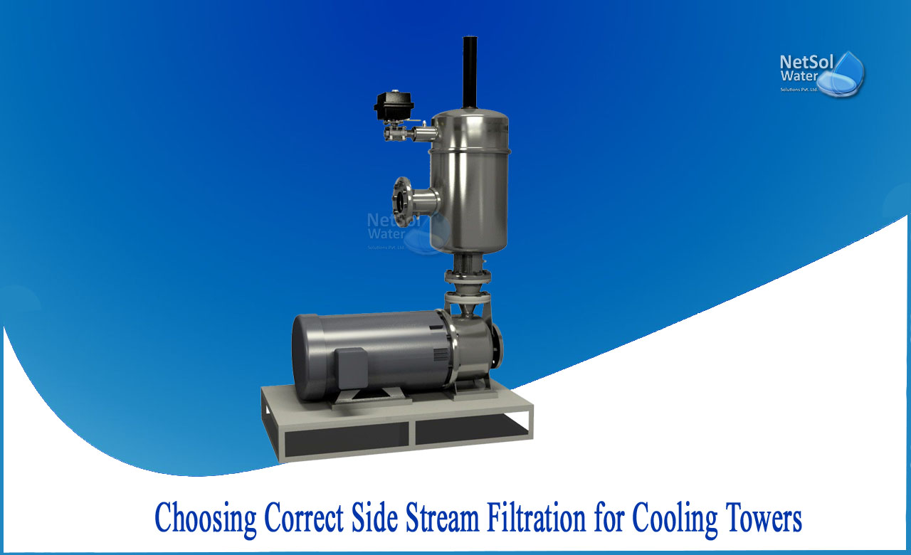 side stream filtration system for cooling tower, cooling tower side stream filter specification, use of side stream filter in cooling tower