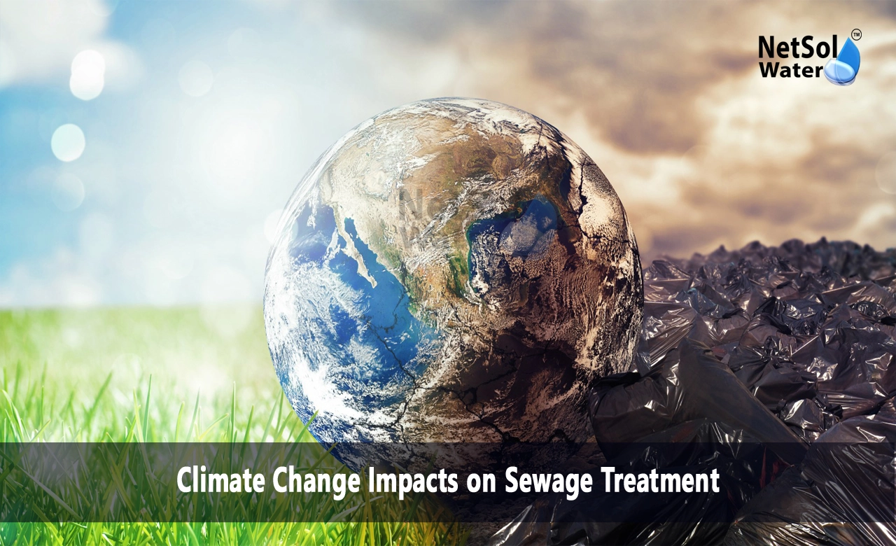 Climate change impacts on sewage treatment in india, water consumption and climate change, effect of climate change in wastewater treatment plants