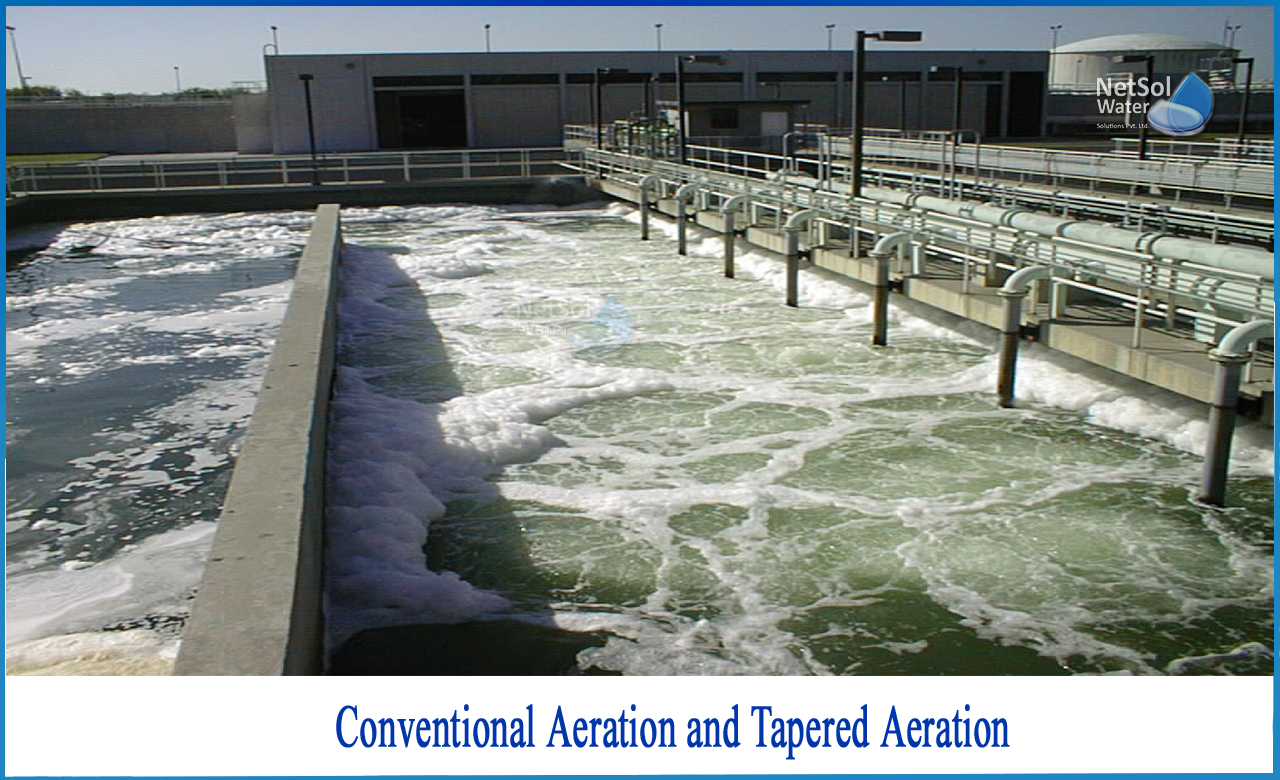 tapered aeration process, step aeration activated sludge process, difference between step aeration and tapered aeration