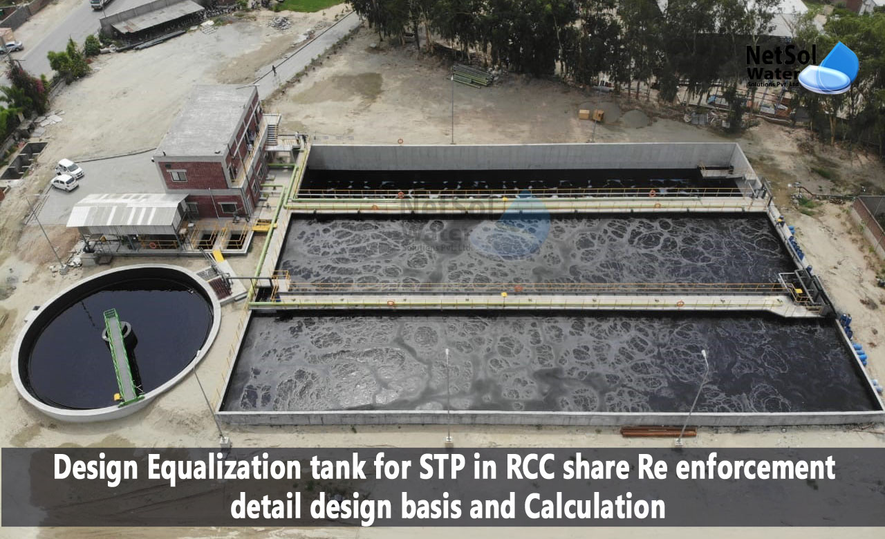 equalization tank function, equalization tank in sewage treatment plant, equalization tank design calculation