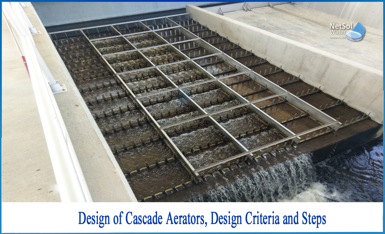design of cascade aerator, cascade aerator working principle, cascade aerator diagram