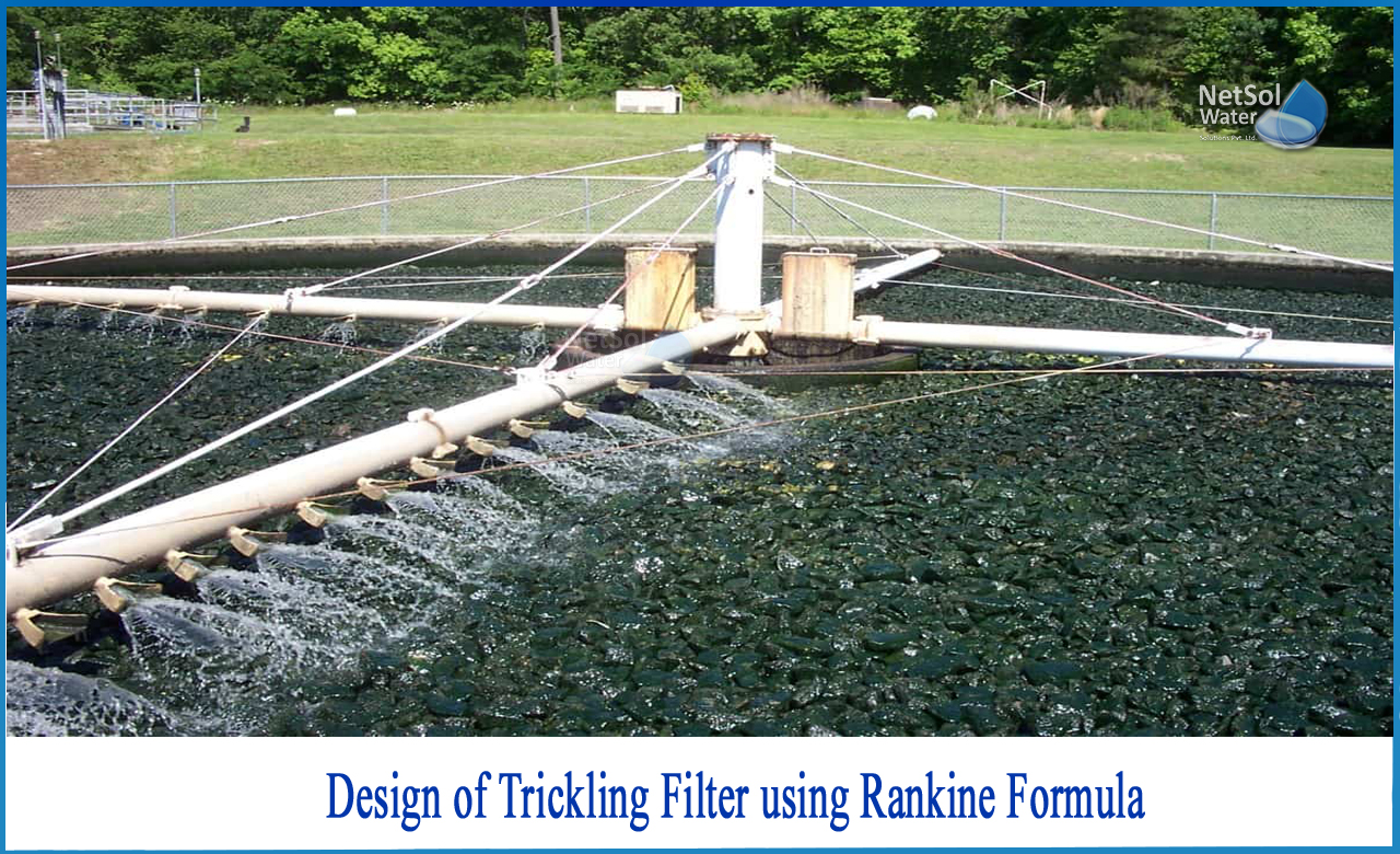 trickling filter design problems, solved problems on trickling filters, efficiency of trickling filter formula