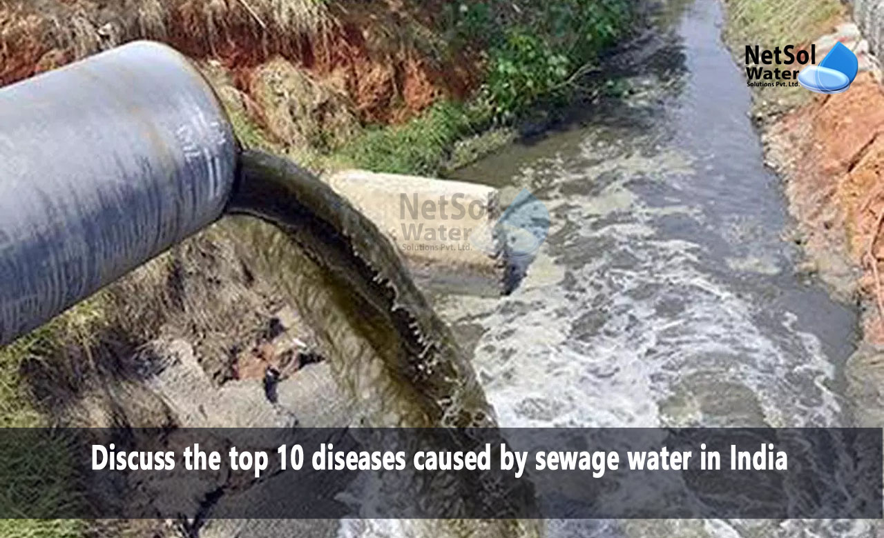 What are the top 10 diseases caused by sewage water in India