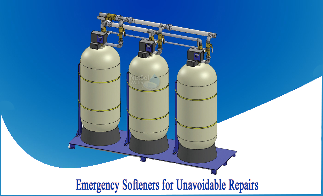 Emergency Softeners for unavoidable repairs, Water softener