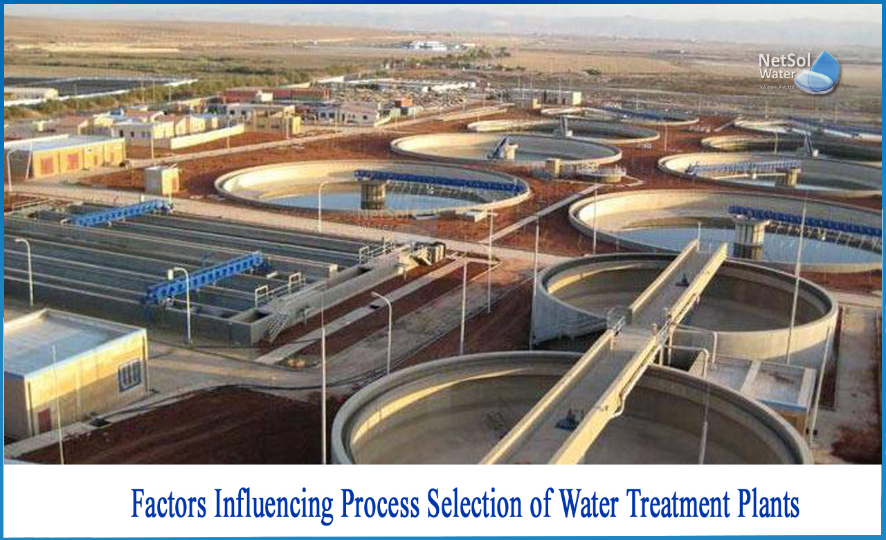 selection of treatment process, waste water treatment plant layout, area required for water treatment plant