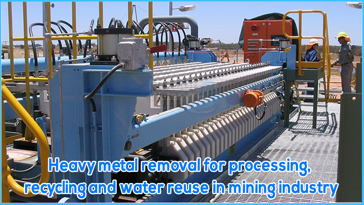Heavy metal removal for processing, recycling and water reuse in mining industry