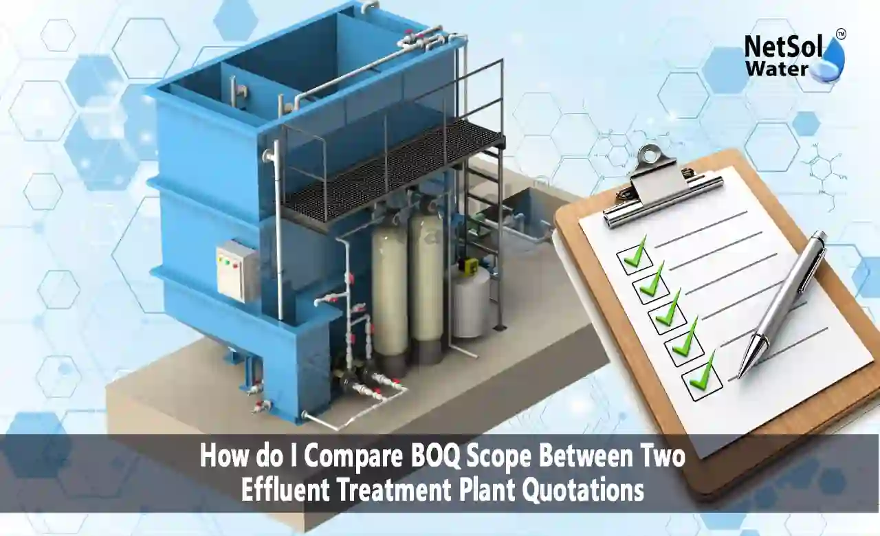 compare ETP quotation, BOQ comparison for ETP, effluent treatment plant quotation, ETP BOQ scope, compare ETP proposals, ETP quotation checklist, ETP supplier comparison, industrial ETP quotation