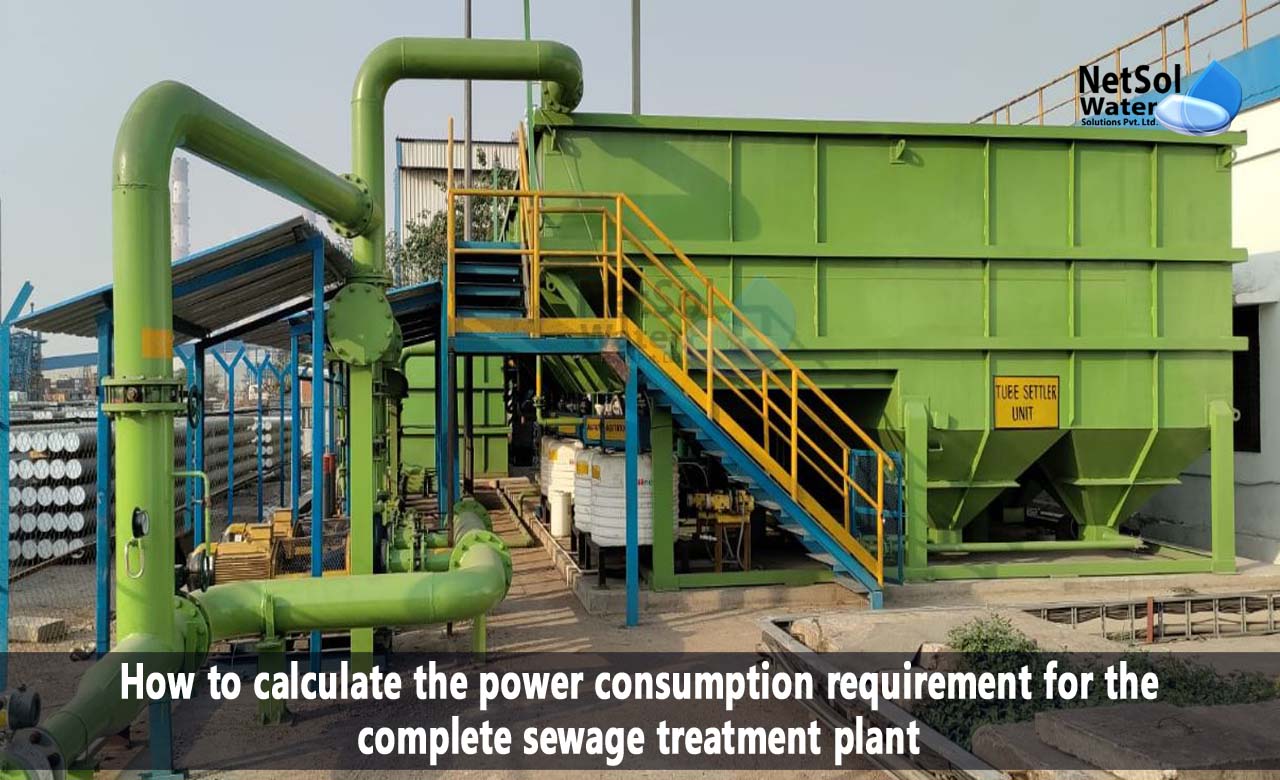 calculate power consumption required for a complete STP plant
