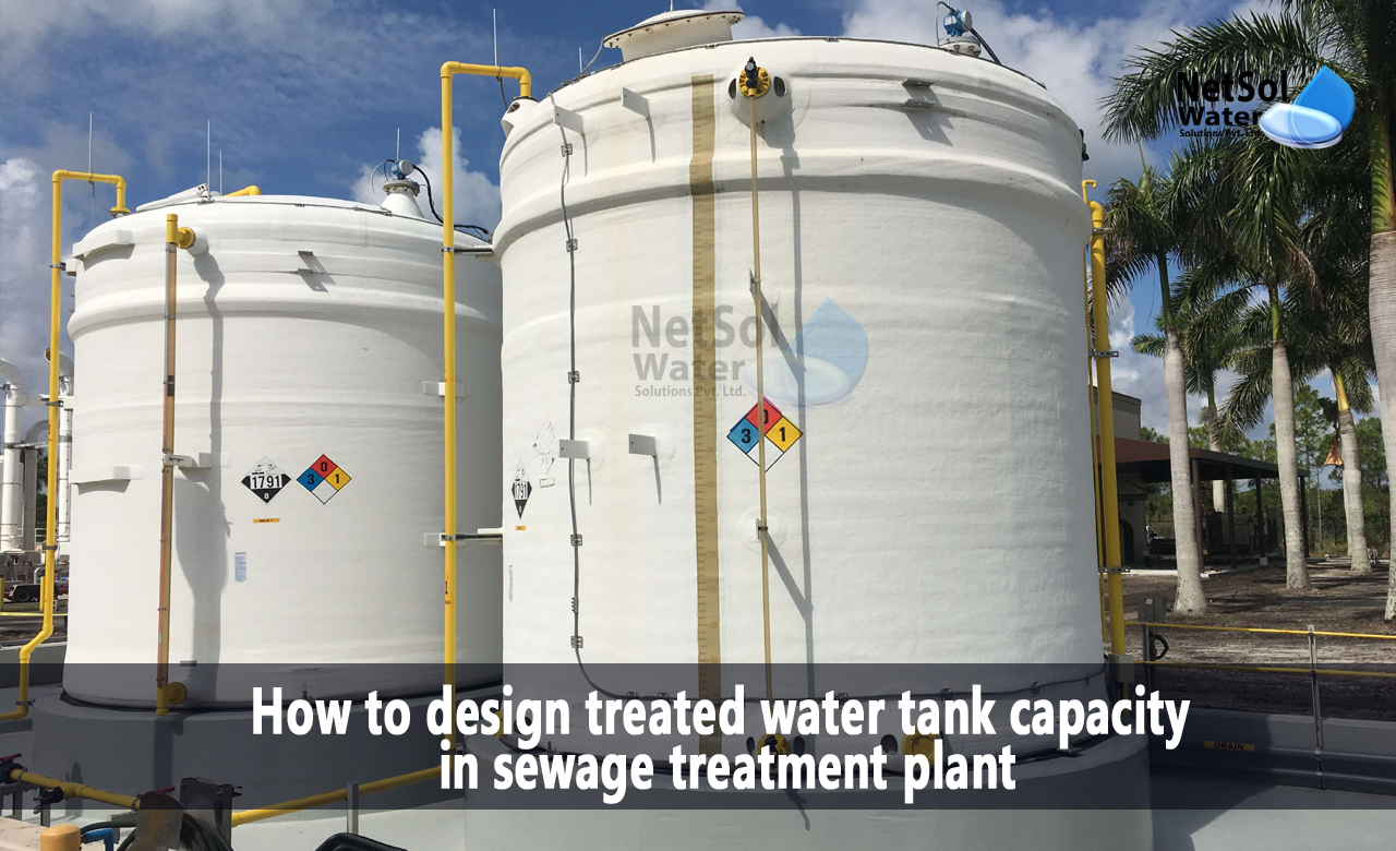 design treated water tank capacity in sewage treatment plant, Designing the Treated Water Tank Capacity
