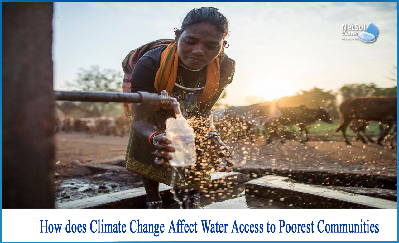 How does climate change affect water access to poorest communities