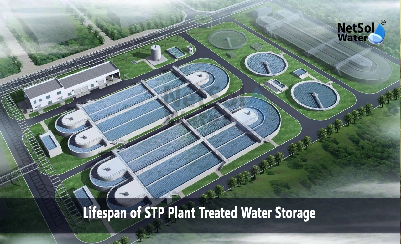sewage treatment plant process, sewage water treatment process, Lifespan of STP Plant Treated Water Storage