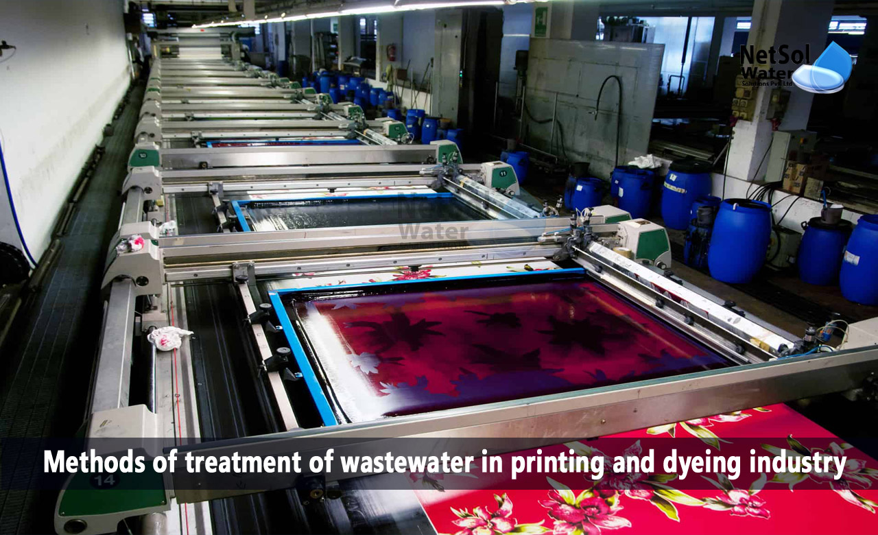 Composition of printing and dyeing industry wastewater, Methods of treatment of wastewater in printing and dyeing industry