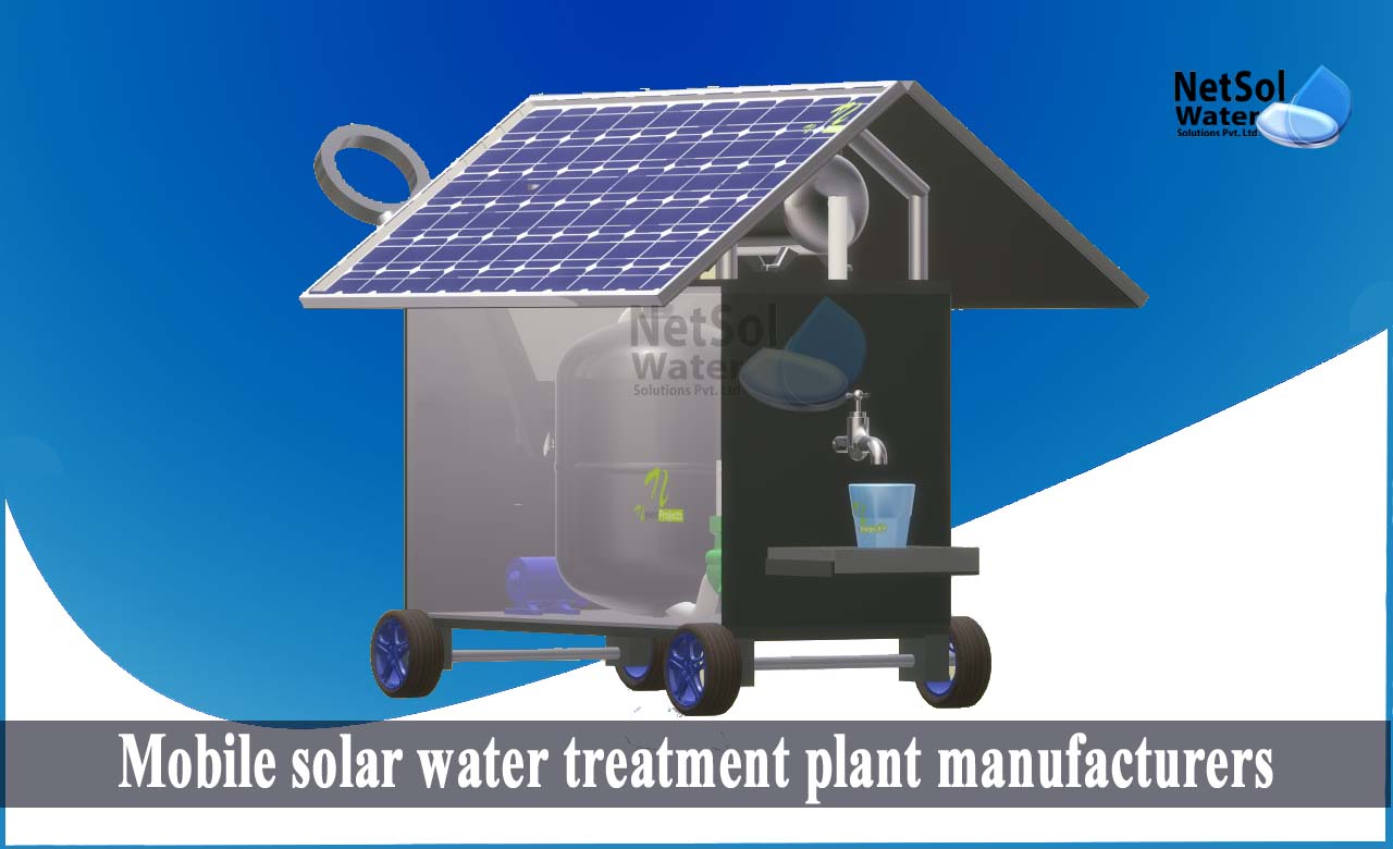 mobile solar water treatment plant manufacturers, solar powered water treatment system, solar ro system price