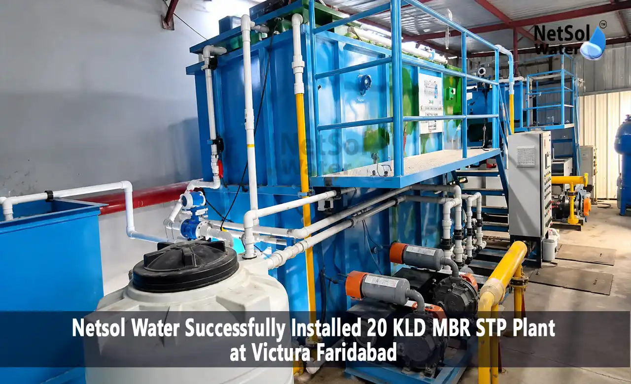 20 KLD MBR STP plant, MBR STP plant installation, MBR STP plant in Faridabad, Membrane Bioreactor STP, industrial wastewater treatment plant, package STP plant, MSFRP STP plant, treated wastewater reuse, 20 KLD STP plant, MBR STP Faridabad, Netsol Water