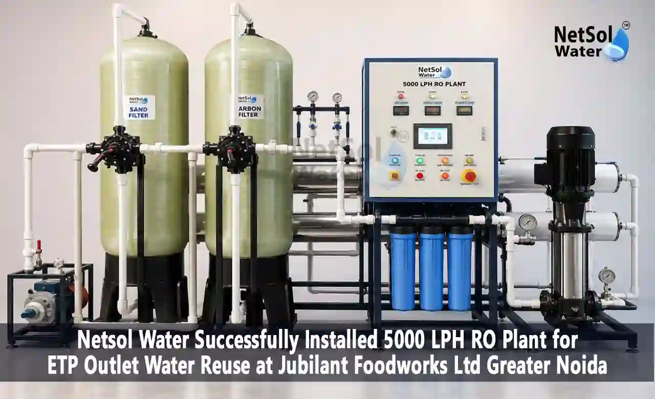5000 LPH RO Plant, Industrial RO Plant, ETP Outlet Water Reuse, Industrial Water Recycling, Water Reuse System, RO Plant Manufacturer, Industrial RO Plant Manufacturer, Wastewater Recycling, Water Recycling Plant, Industrial Water Treatment, Reverse Osmosis System, Water Reuse Solutions, Netsol Water