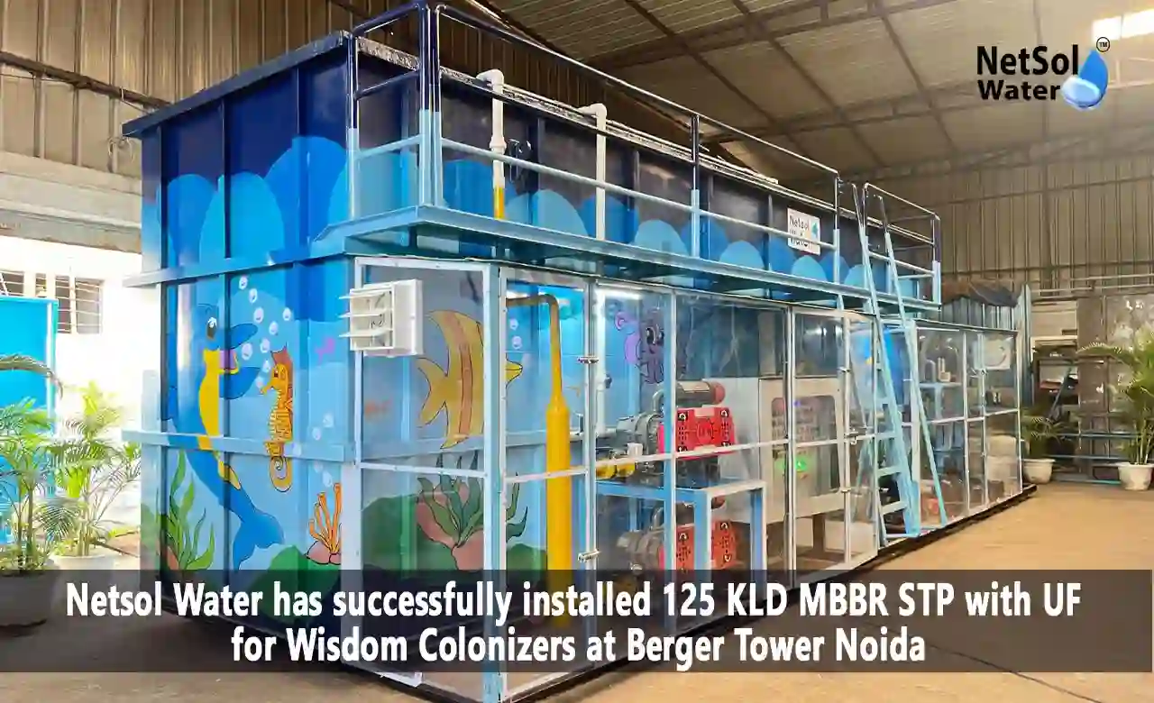 125 KLD STP Noida, MBBR STP, UF sewage treatment plant, Netsol Water, wastewater treatment India, STP case study, 125 KLD STP