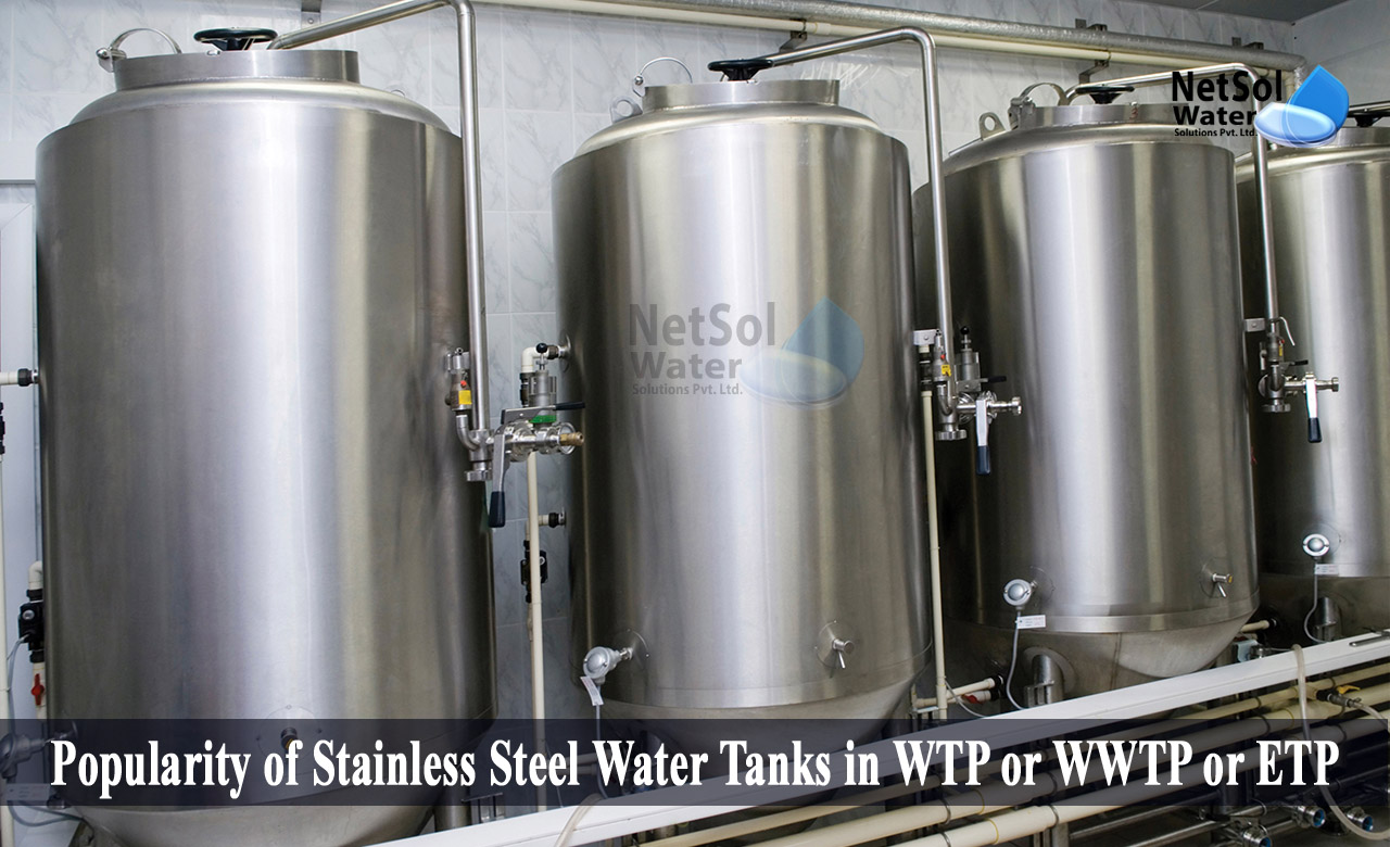 components of water treatment plant, storage tank in water treatment plan, Stainless Steel Water Tanks in WTP