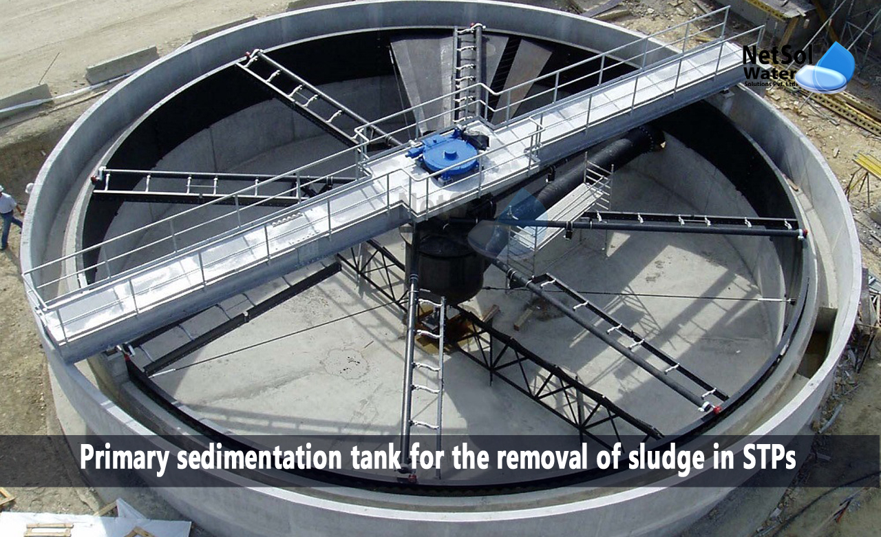 Stages of primary treatment in sewage treatment, What does primary sedimentation remove, How is sludge removed through primary sedimentation tanks