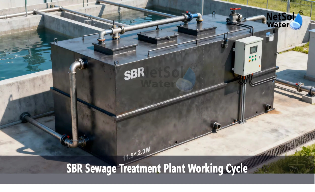 SBR STP flow diagram, SBR Sewage Treatment Plant Working Cycle phases, Operation maintenance and design for SBR