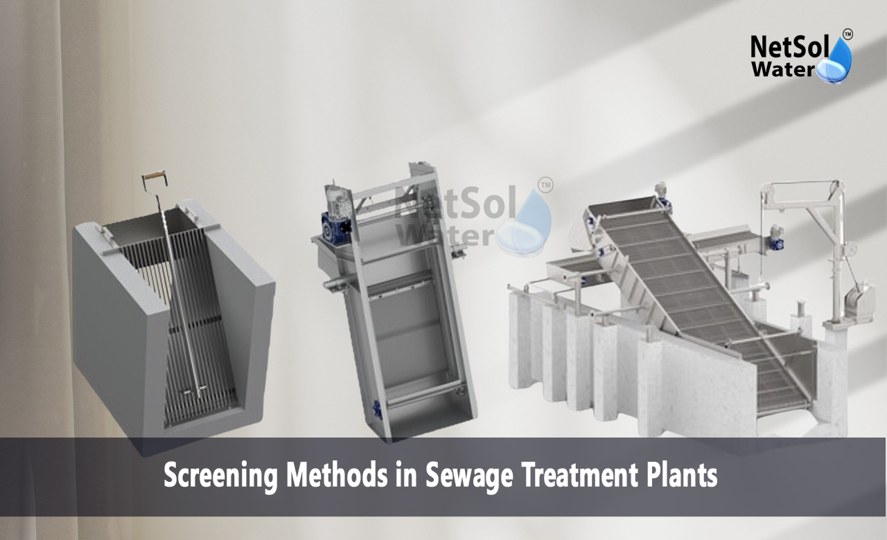 What is the screening process in a sewage treatment plant, What are the different types of screens used in water treatment, What are the methods of disposal of screening