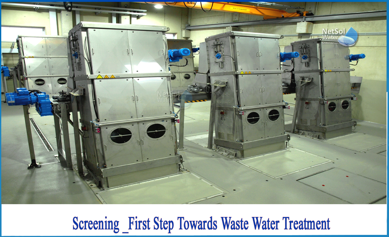 types of screening in wastewater treatment, screening in sewage treatment removes, what are the 3 stages of wastewater treatment
