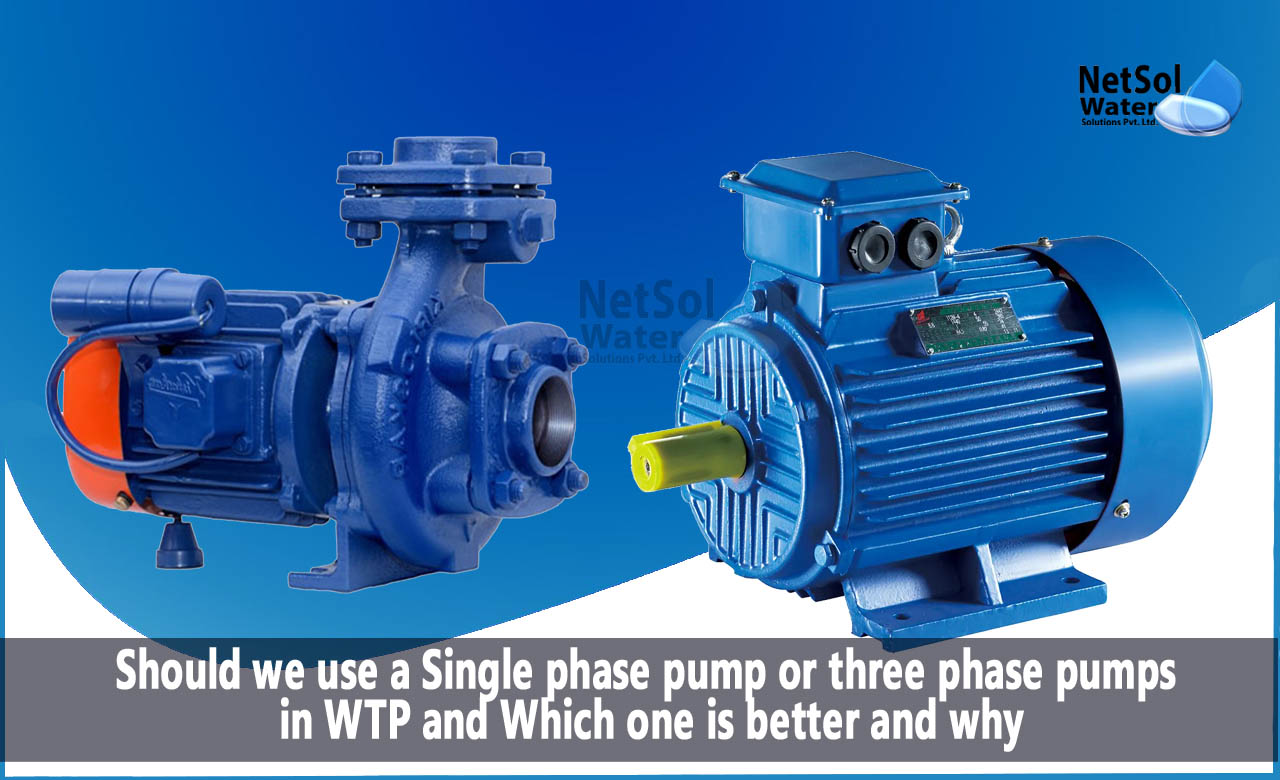 What is a Single-phase pump, What is a Three-phase pump, Technical justification for using three-phase pumps in water treatment plants