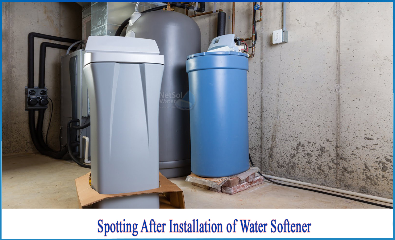 water softener using salt but not softening, does water softener reduce TDS, water softener water marks
