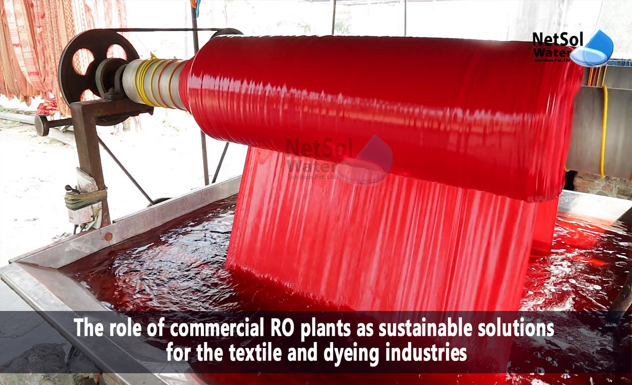 What is the role of commercial RO plants in the textile and dyeing