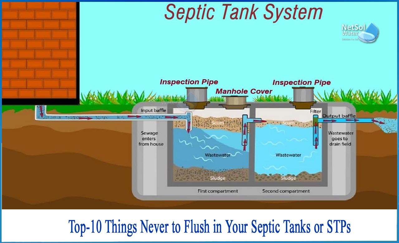 list of things not to put in septic tank, accidentally flushed tampon septic tank, how many tampons would clog a septic tank