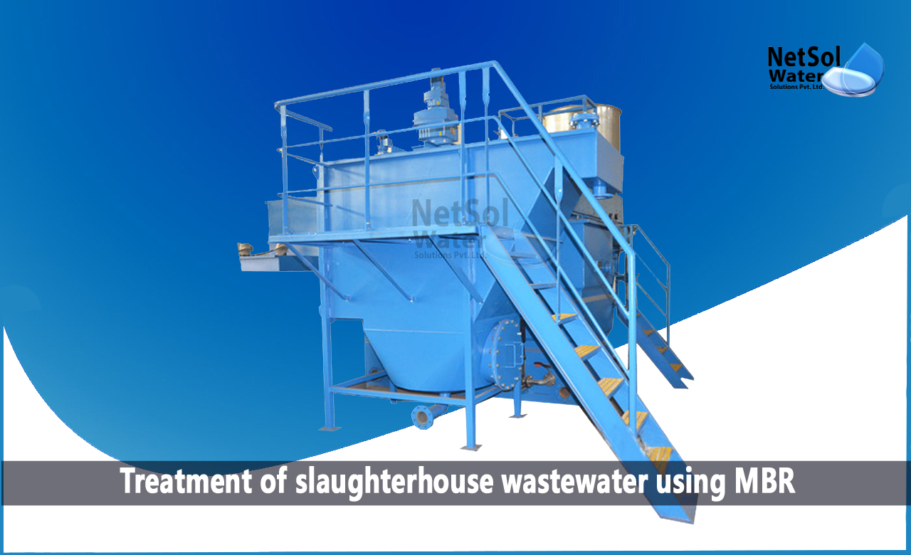 slaughterhouse wastewater treatment, Treatment of slaughterhouse wastewater using MBR, wastewater treatment process