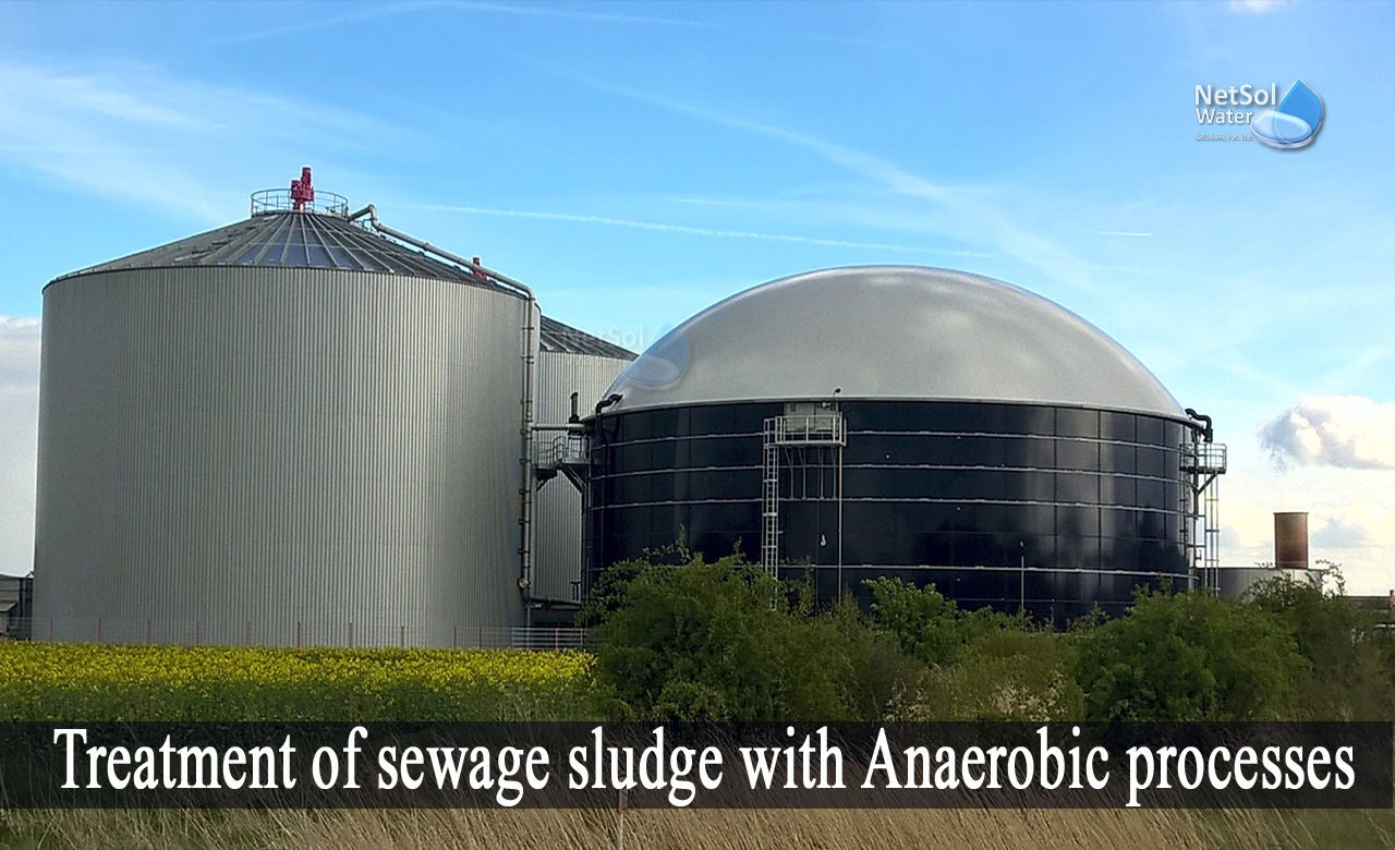 anaerobic digestion sludge treatment process, sludge digestion in wastewater treatment, anaerobic digestion of sewage sludge