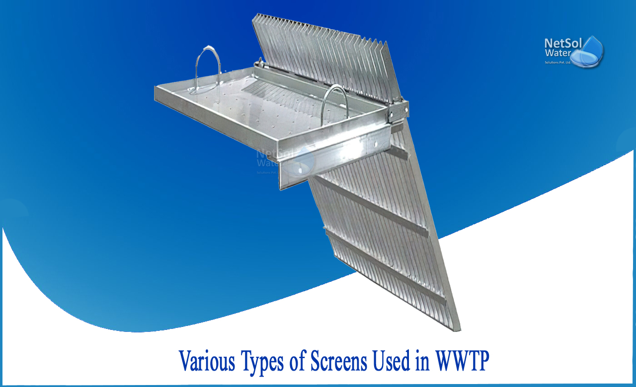 types of screening in wastewater treatment, design of screening in wastewater treatment, mechanical screen wastewater
