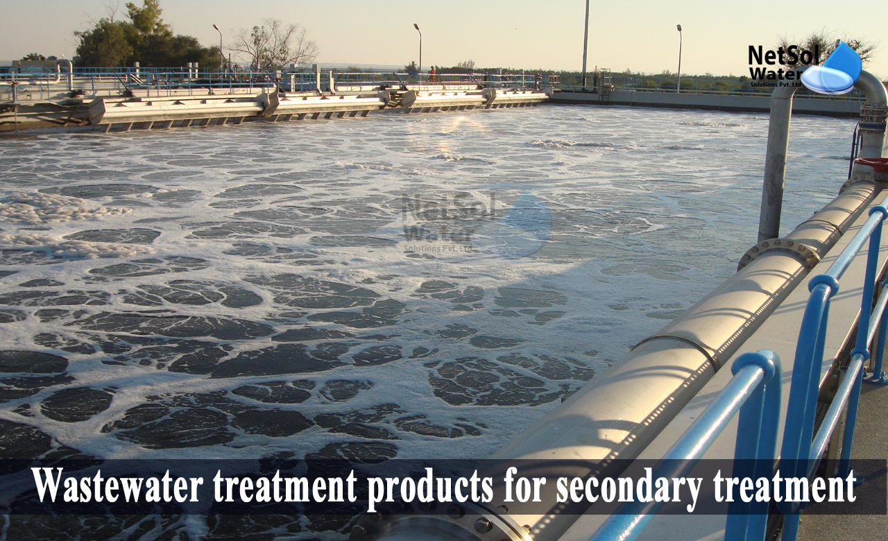 secondary wastewater treatment methods, primary treatment of wastewater, Wastewater treatment products for secondary treatment