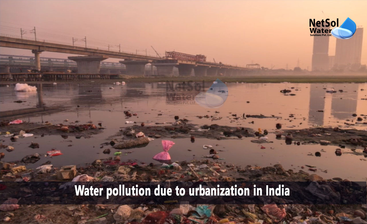 What happens to the wastewater generated due to urbanization, Water pollution caused due to urbanization in India