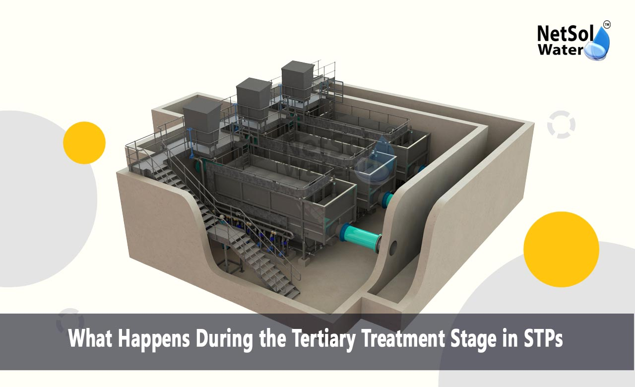 What happens during tertiary sewage treatment, What is the tertiary stage of sewage processing involves, What is the third stage of sewage treatment
