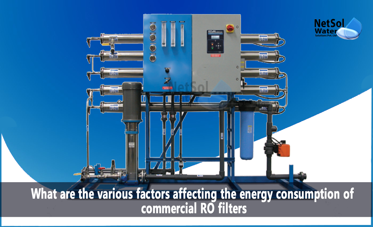 Various factors affecting the energy consumption of commercial RO filters