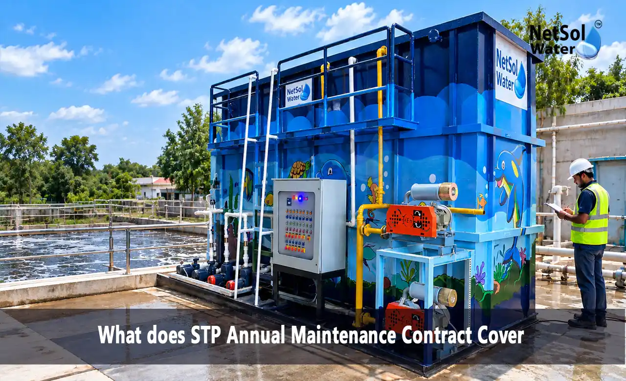 STP Annual Maintenance Contract, STP AMC, STP AMC services, STP maintenance contract, sewage treatment plant maintenance, STP operation and maintenance, comprehensive AMC for STP, STP AMC in Delhi NCR, STP maintenance company, Netsol Water