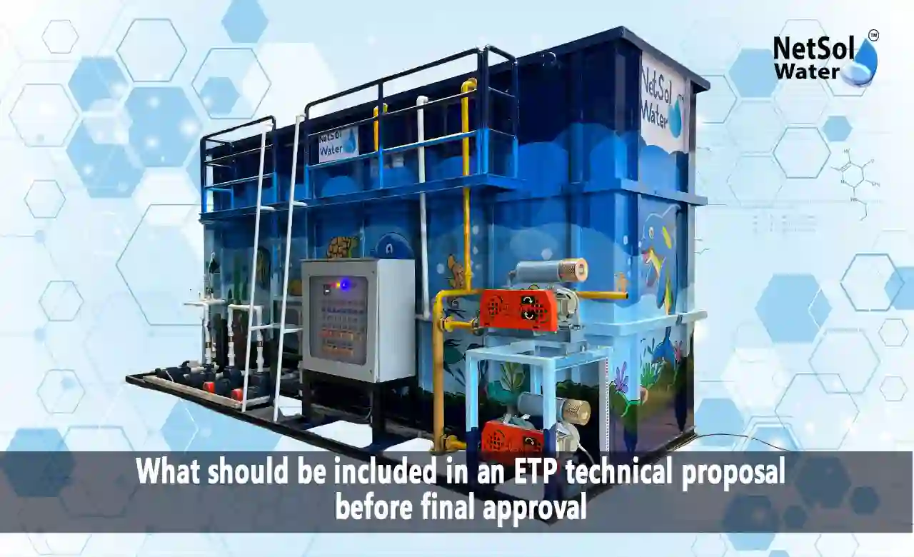 ETP technical proposal, Effluent Treatment Plant technical proposal, Effluent Treatment Plant Manufacturer, ETP proposal checklist, ETP technical specifications, ETP proposal review, industrial wastewater treatment