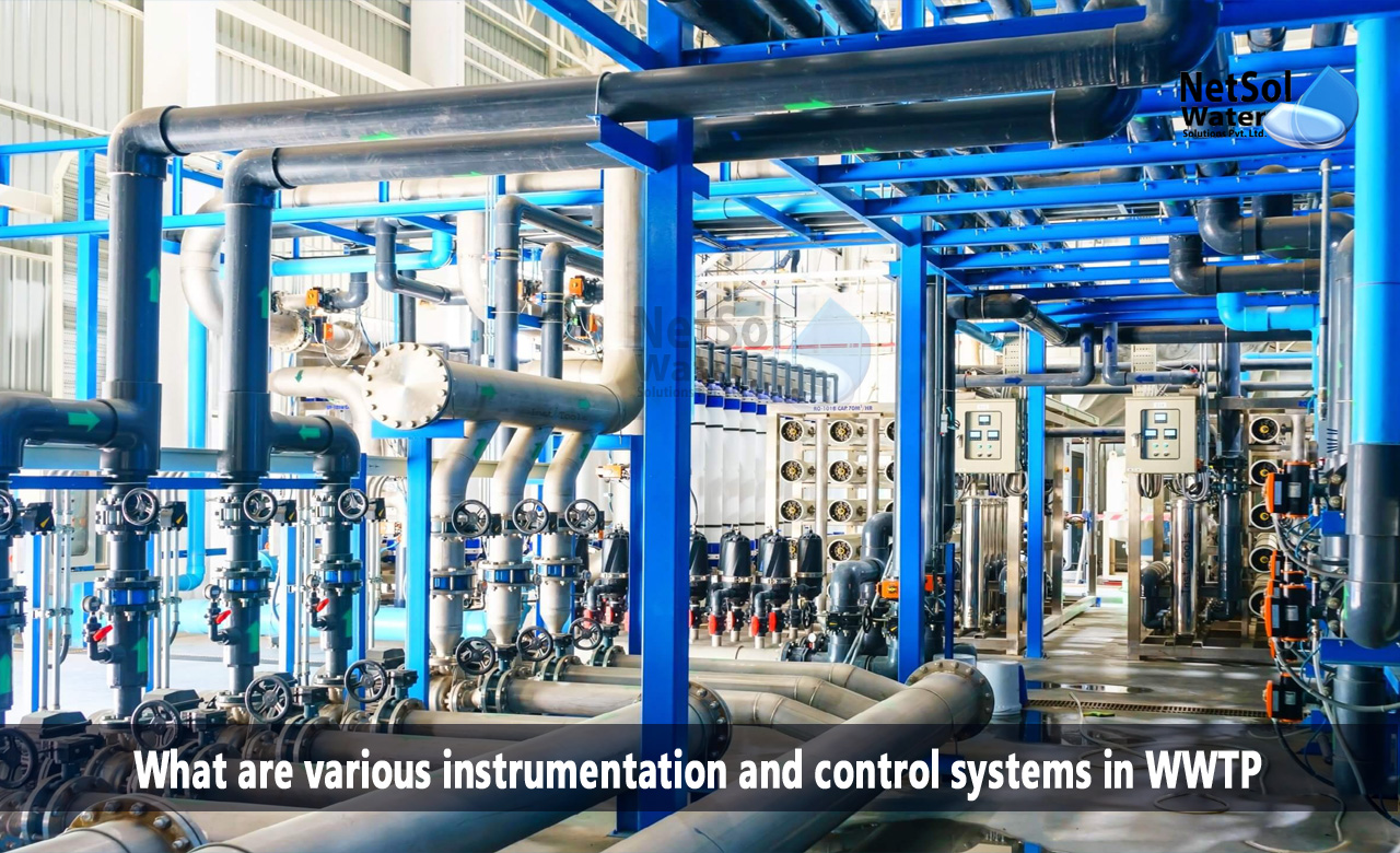 instruments used in water treatment plant, wastewater treatment, instrumentation and control systems in WWTP