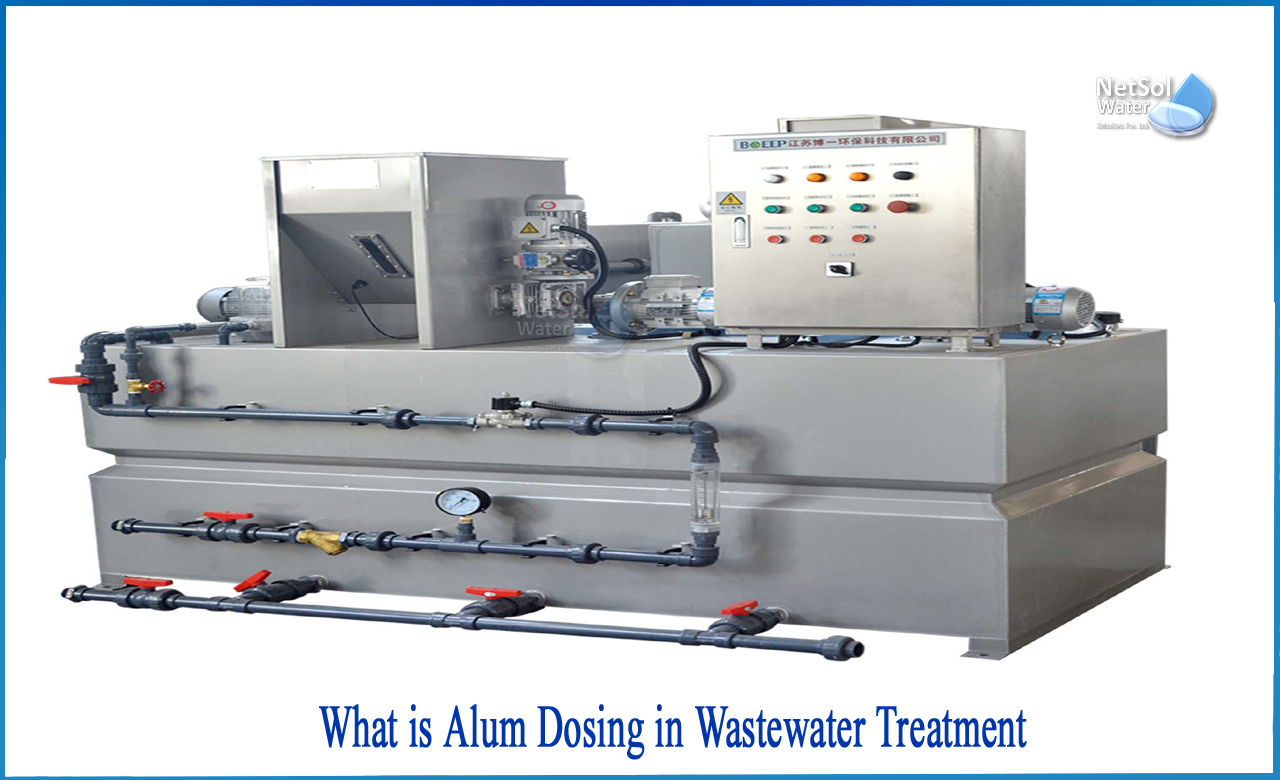 what is alum dosing in water treatment, purpose of alum dosing in water treatment, quantity of alum required in a litre of water