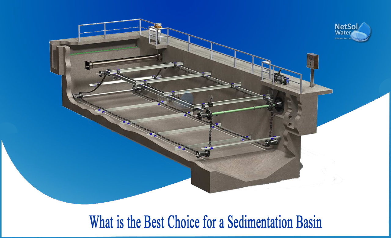 sedimentation basin in water treatment, settling zone in sedimentation tank, sedimentation tank dimensions
