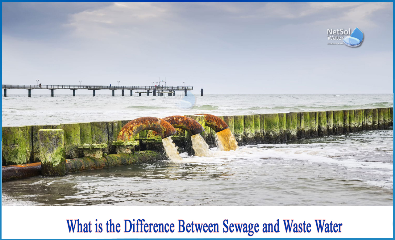 difference between sewage and sewerage, what is sewage, sewage and wastewater pollution, types of sewage disposal