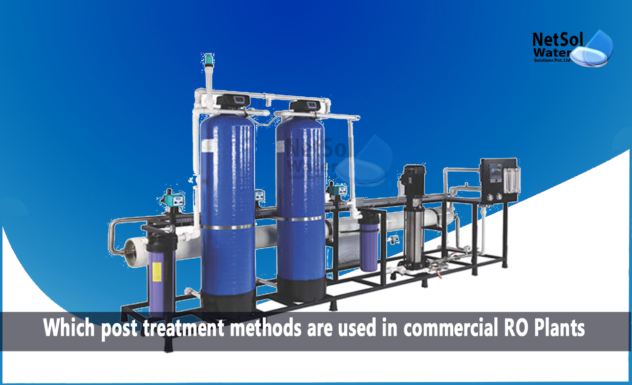 Which post treatment methods are used in commercial RO Plants