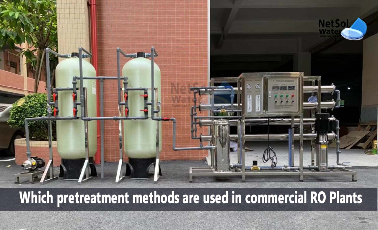 pretreatment methods are used in commercial RO Plants, Dechlorination Method, Water Softening Method