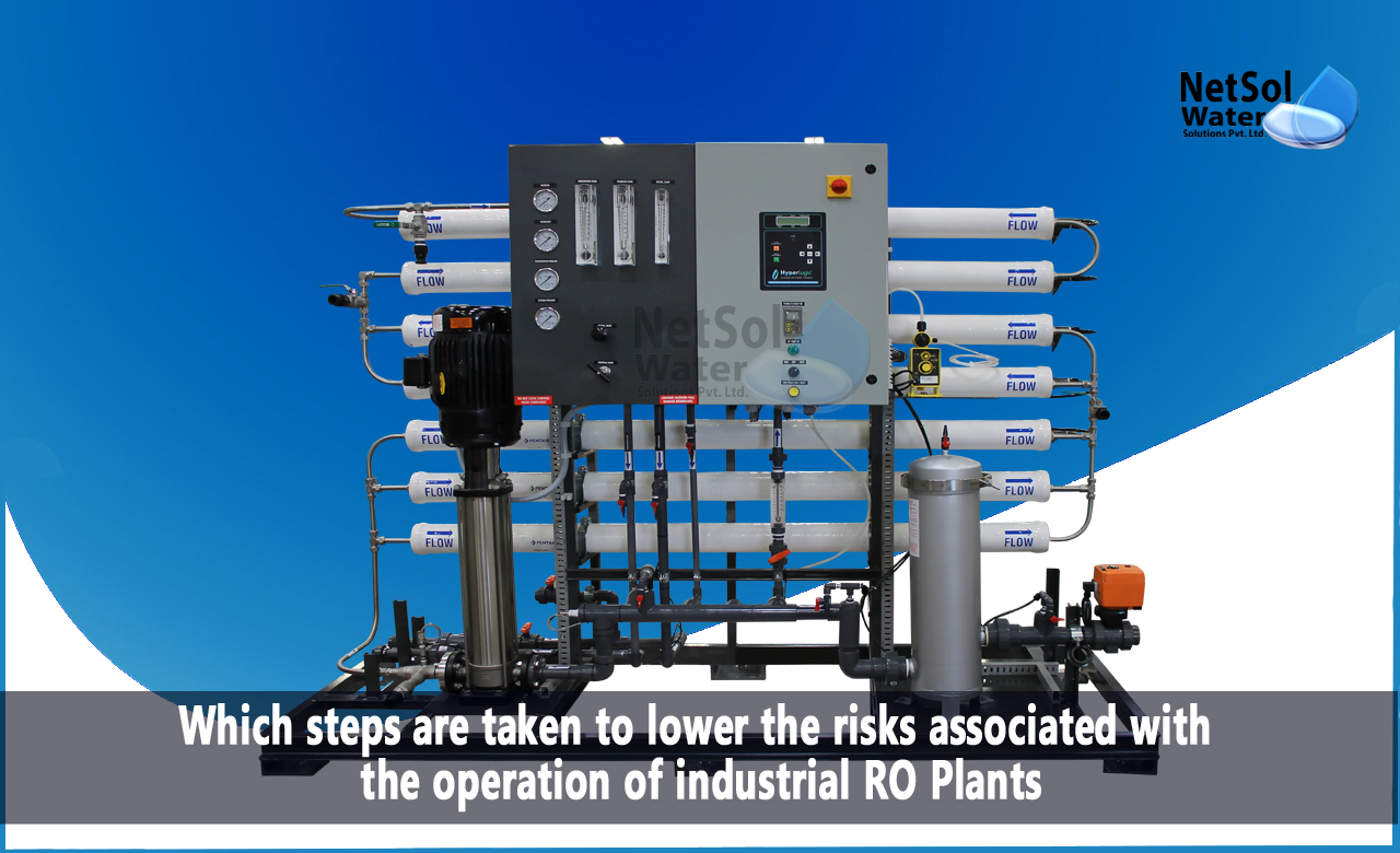 What steps are taken to reduce industrial RO plant risks