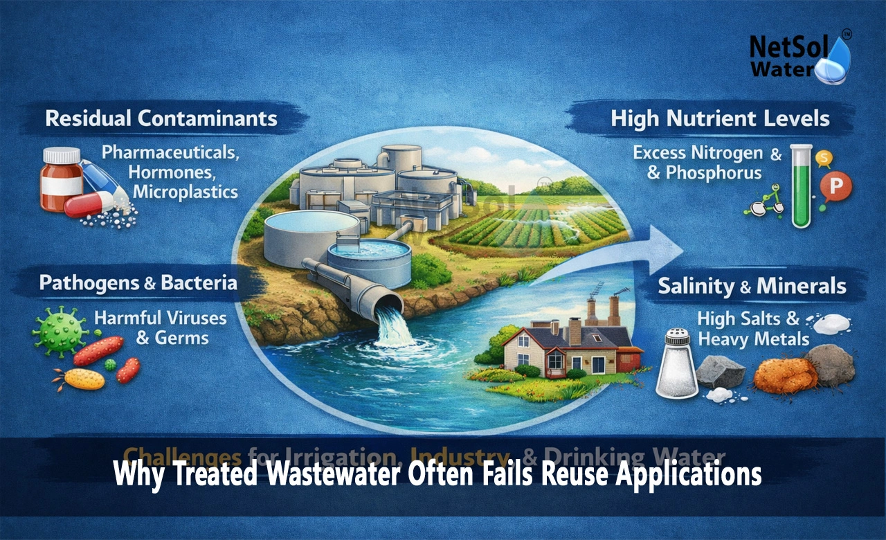 How can treated wastewater be reused, What are the challenges faced in treating wastewater, What are some reasons why wastewater might not be properly treated