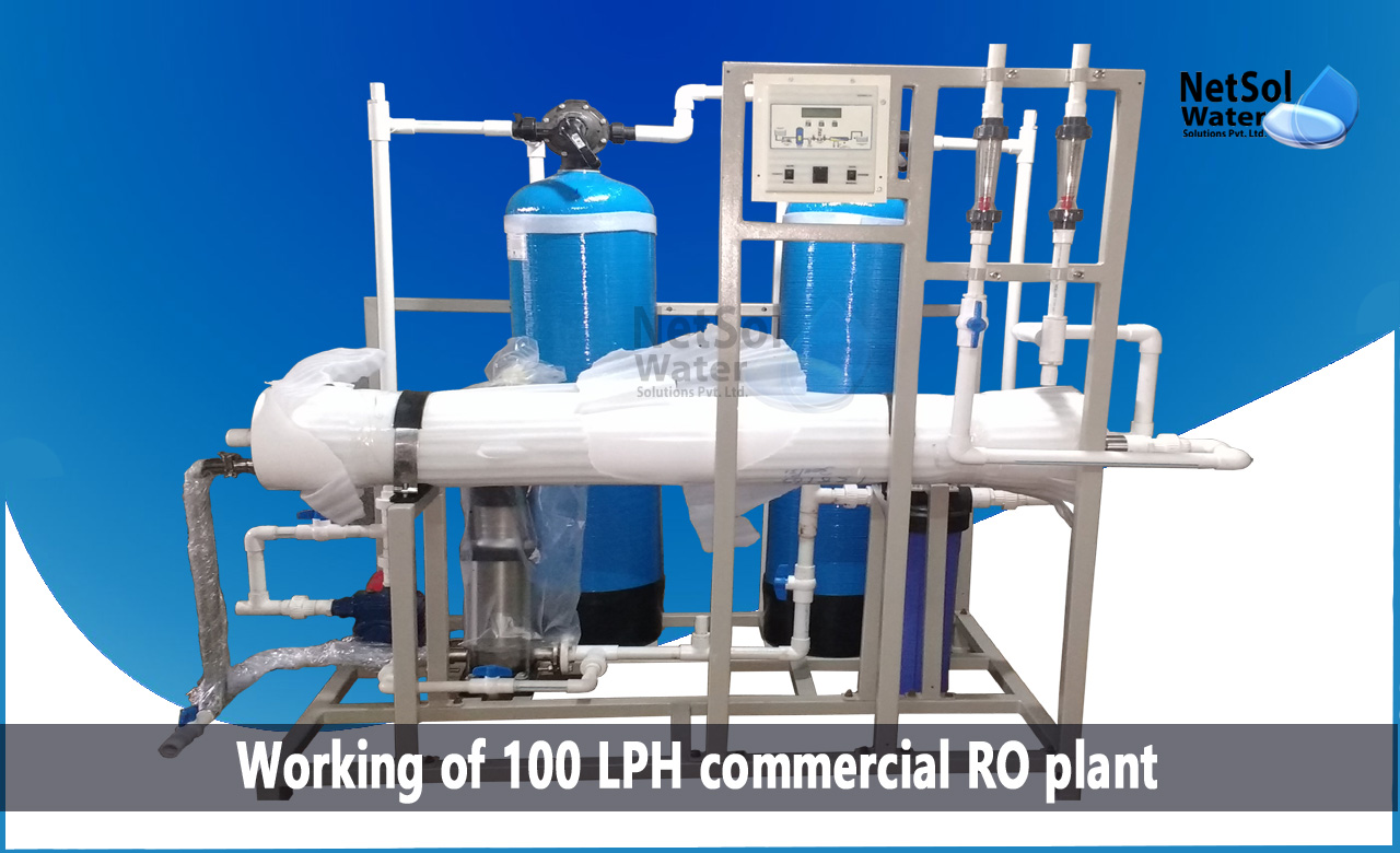 Working of 100 LPH commercial RO plant, Features of 100 LPH RO plants, Benefits of 100 LPH Commercial RO Plants